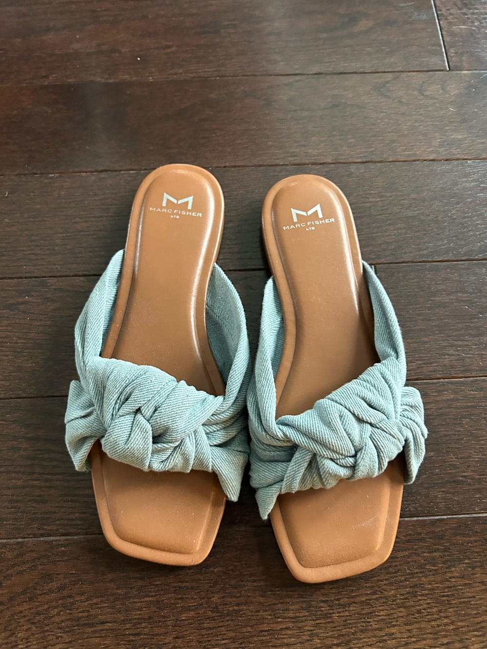 Marc Fisher light denim blue Slide Sandals